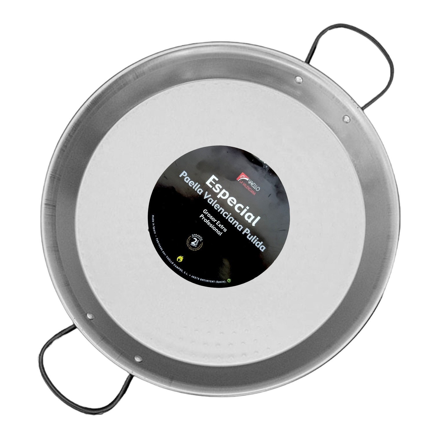 38cm Heavy Duty Polished Steel Paella Pan